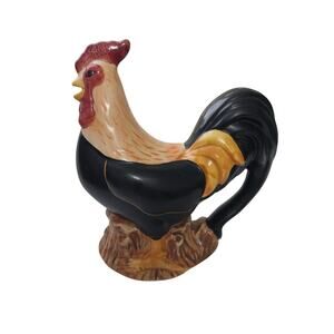 Vintage Sakura Ceramic Hand Painted Warren Kimble Rooster Creamer Made In China